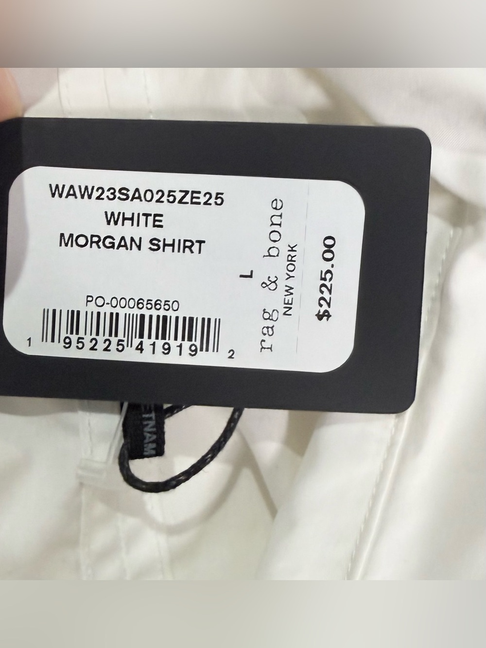 NWT - Rag & Bone Morgan Cropped Poplin Button Down Shirt White Size Large - Picture 9 of 10